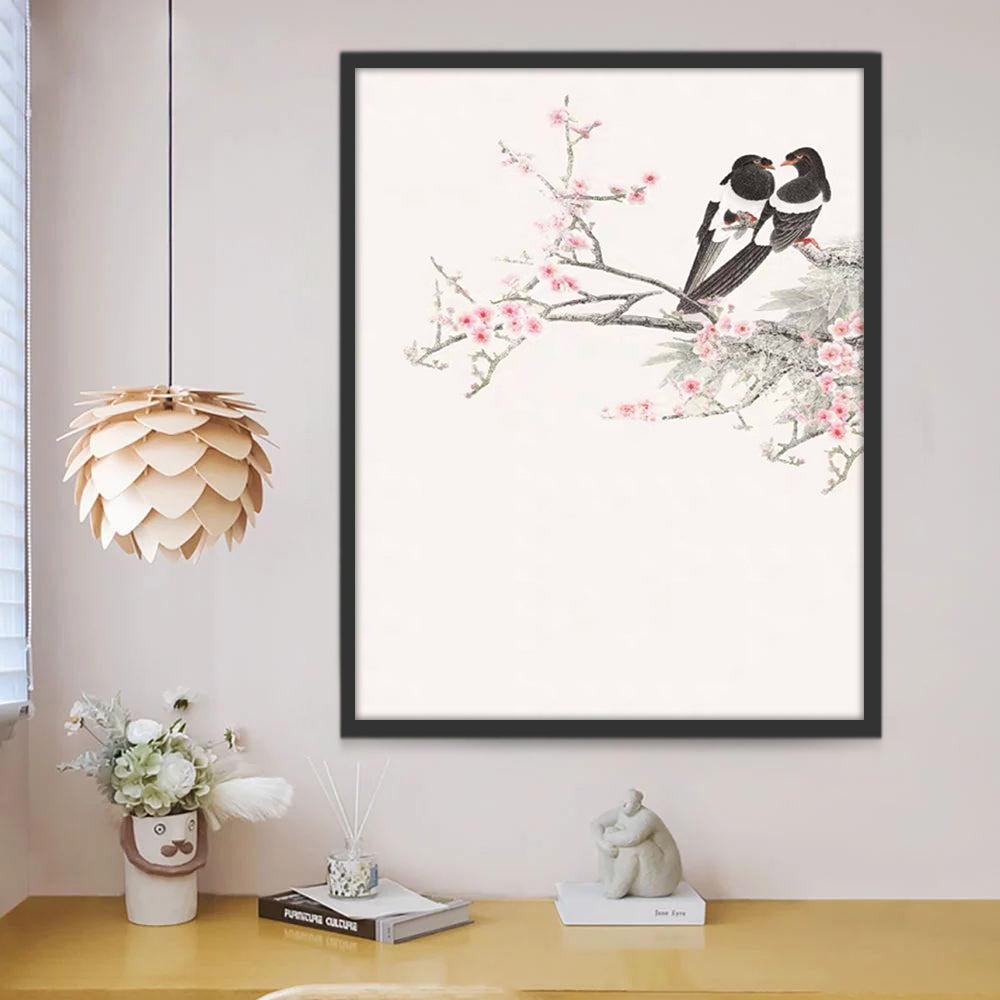 Pintura China con Pájaros y Flores Pintar por Números