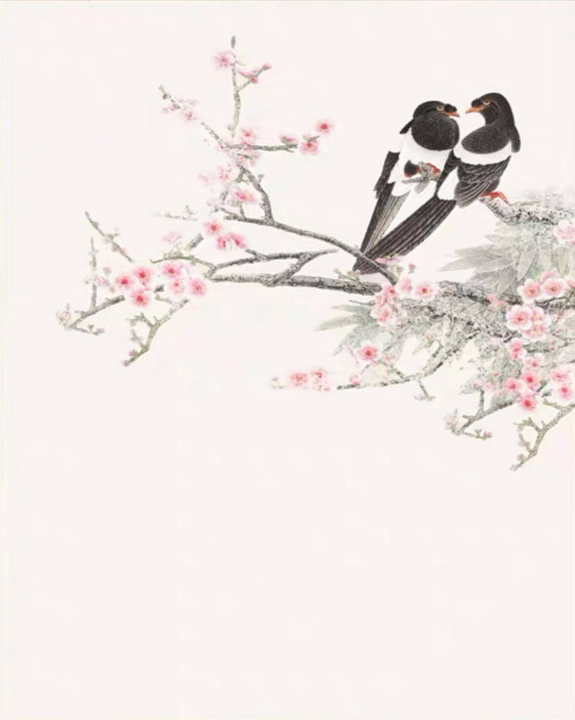 Pintura China con Pájaros y Flores Pintar por Números