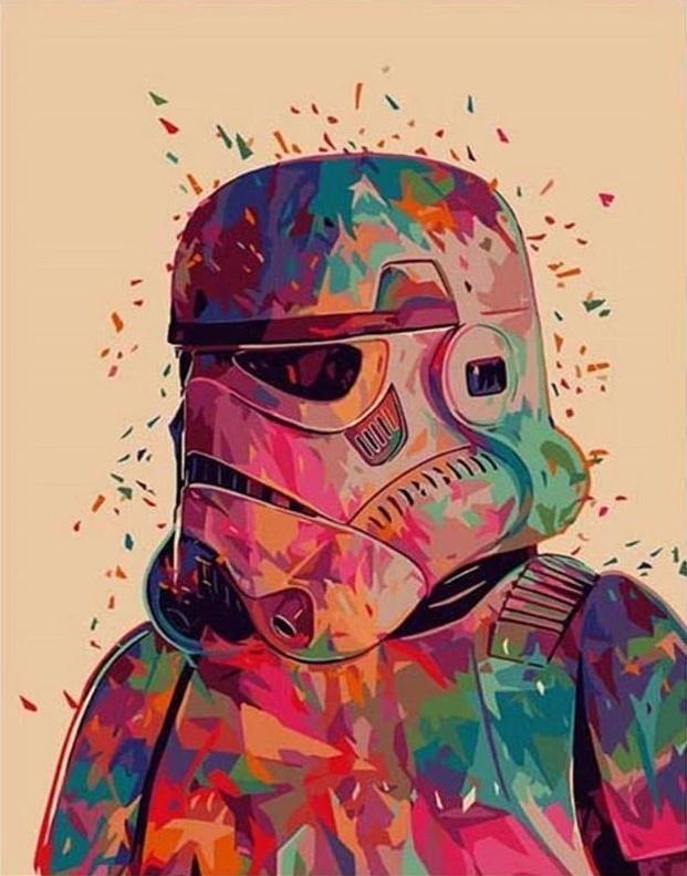 Pintura Colorida Abstracta del Mandaloriano Pintar por Números