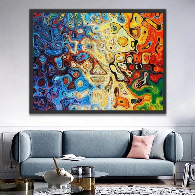 Pintura Colorida de Formas Abstractas Pintar por Números