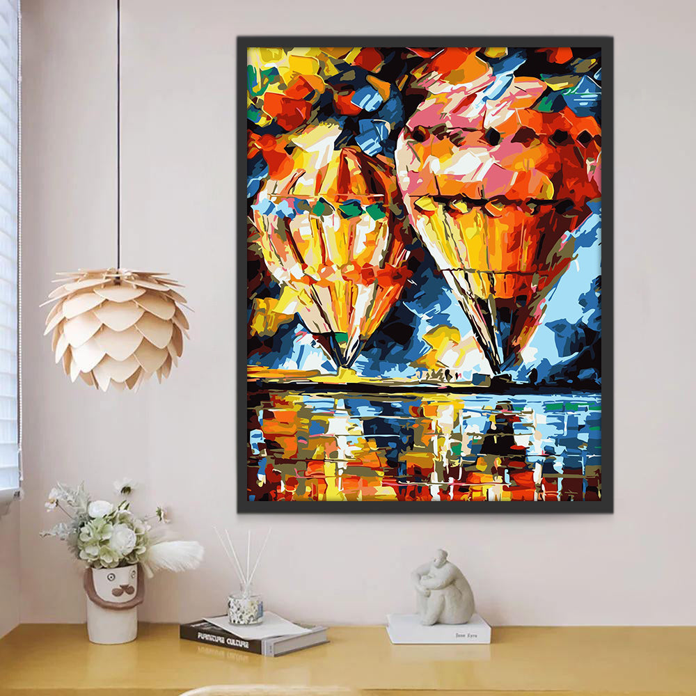 Pintura Colorida de Globos Aerostáticos Pintar por Números