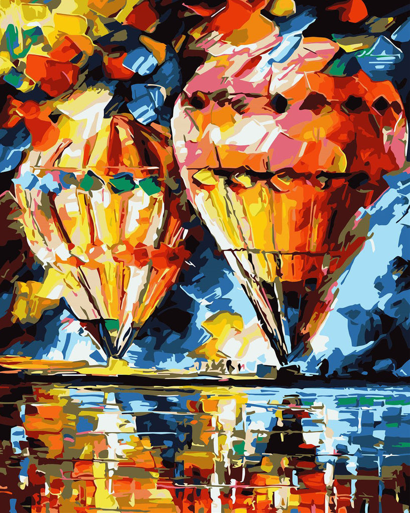 Pintura Colorida de Globos Aerostáticos Pintar por Números