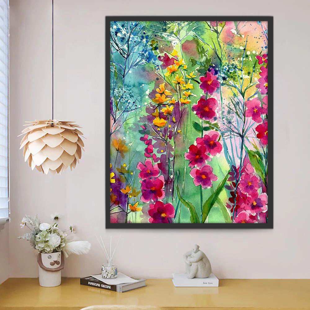 Pintura Colorida de Ramas de Flores Hermosas Pintar por Números