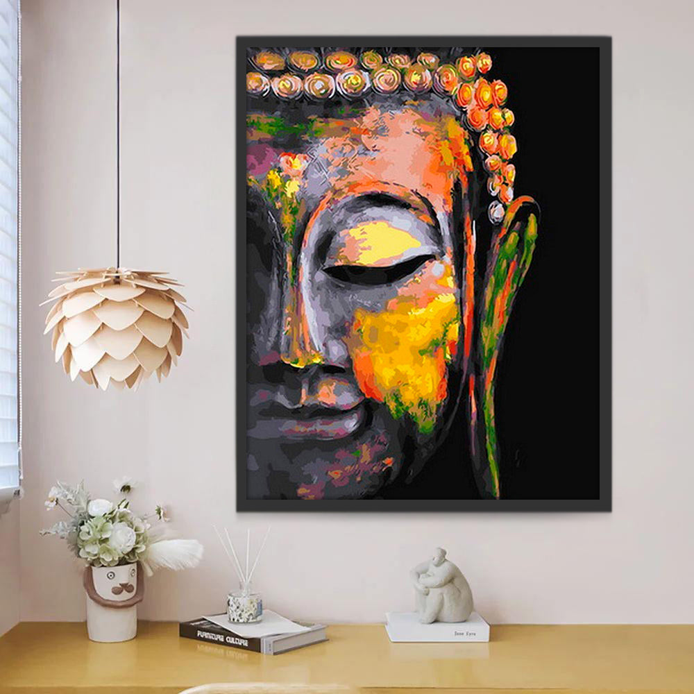 Pintura Colorida de Rostro de Buda Pintar por Números