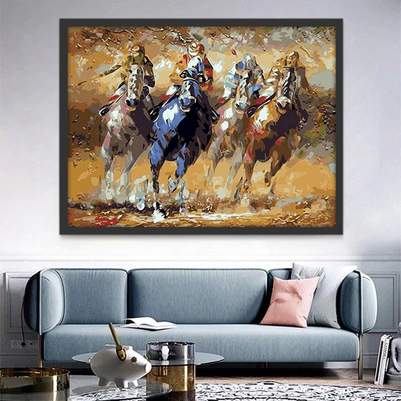 Pintura de Caballos y Caballeros Pintar por Números