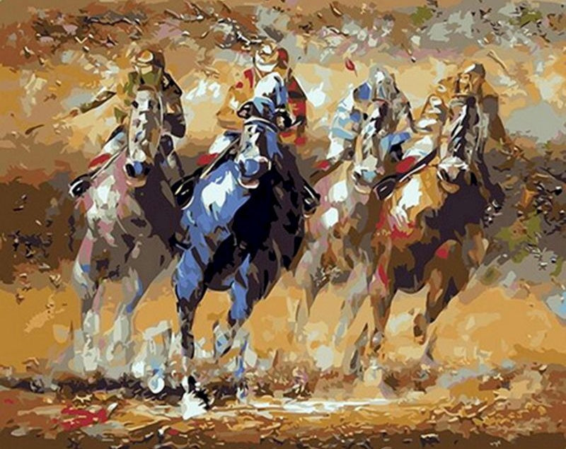 Pintura de Caballos y Caballeros Pintar por Números