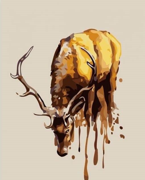 Pintura de Ciervo de Color Marrón Pintar por Números