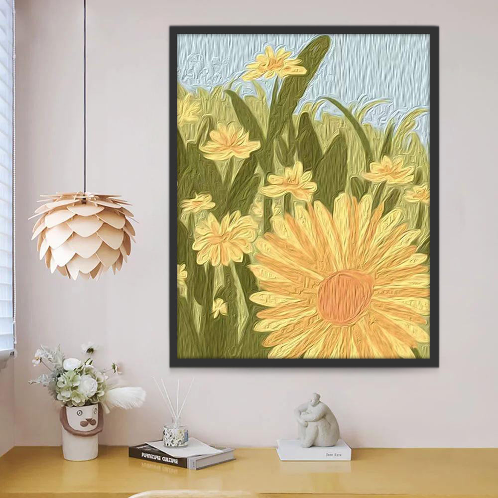 Pintura de los Girasoles en Estilo Abstracto Pintar por Números