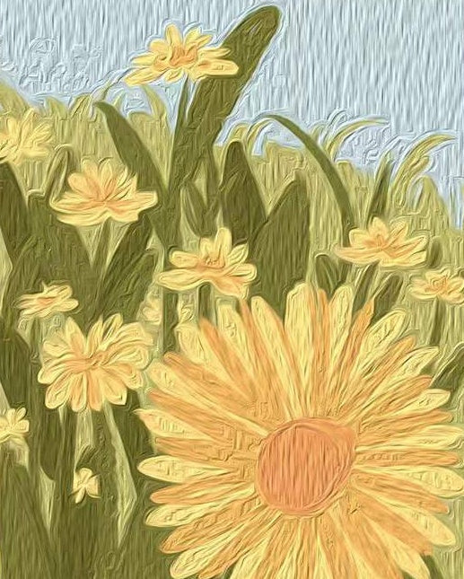 Pintura de los Girasoles en Estilo Abstracto Pintar por Números