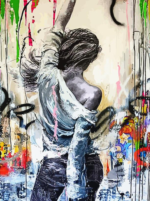 Pintura de Mujer en Blanco y Negro Pintar por Números