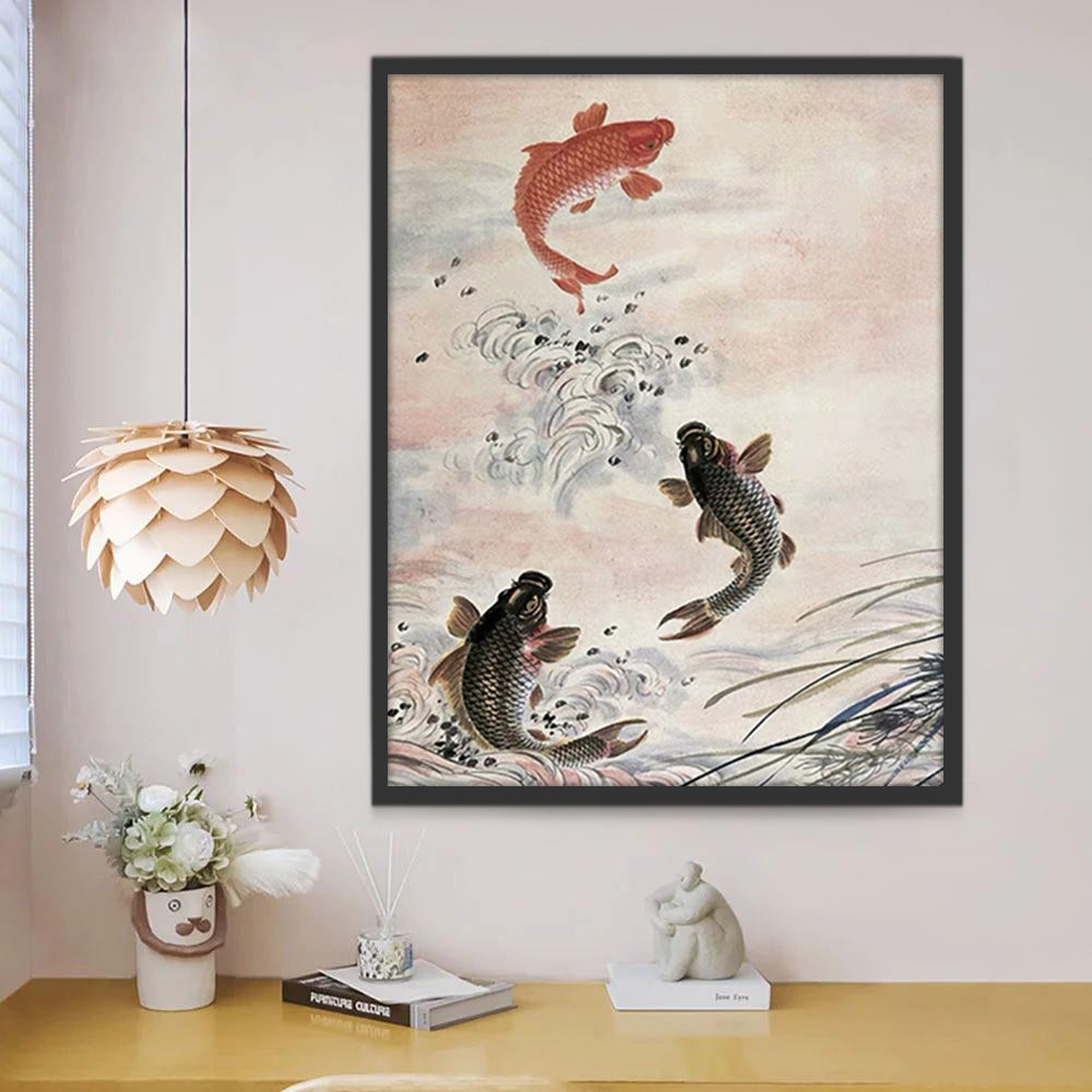 Pintura de Pez Koi en Tinta China Pintar por Números