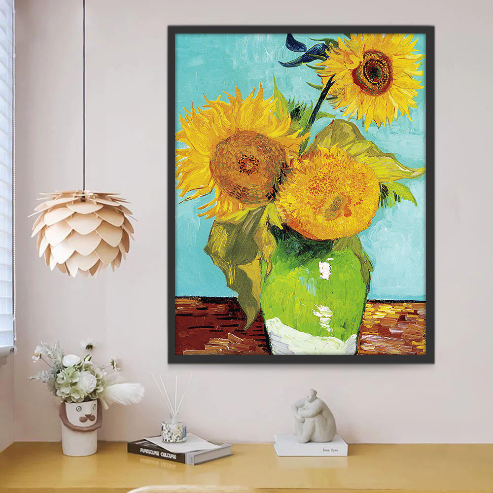 Pintura de Tres Girasoles de Van Gogh Pintar por Números