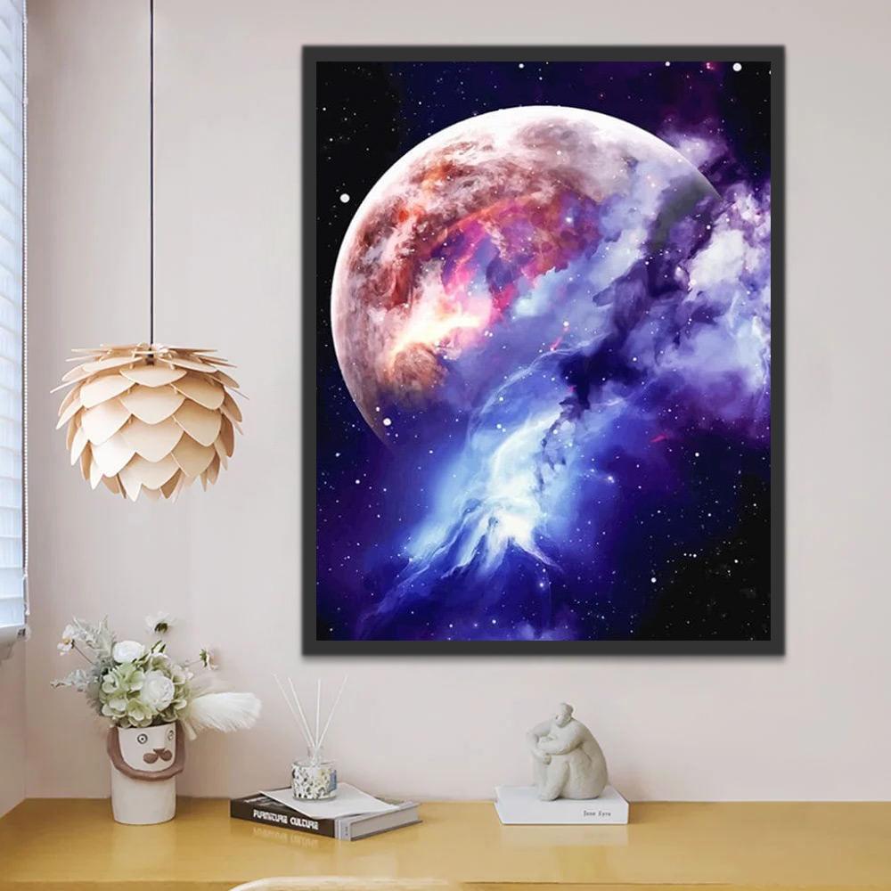 Planeta y Nube de Gas Nebulosa Pintar por Números