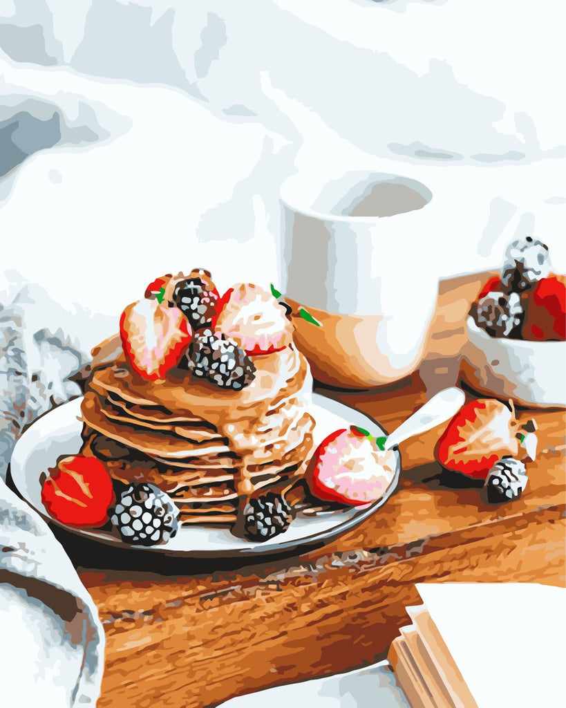 Postre Sabroso con Frutas Frescas Pintar por Números