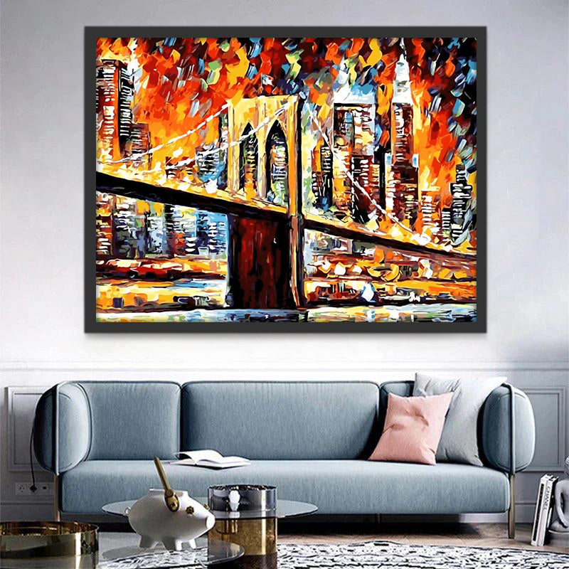 Puente Brooklyn en la Noche Pintar por Números