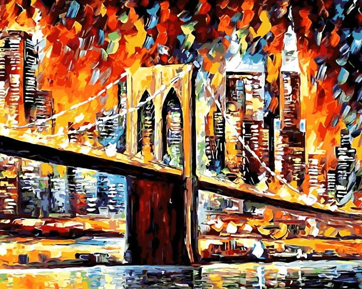 Puente Brooklyn en la Noche Pintar por Números