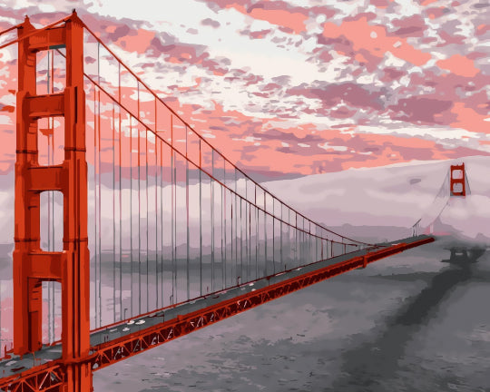 Puente de San Francisco en la Niebla Pintar por Números