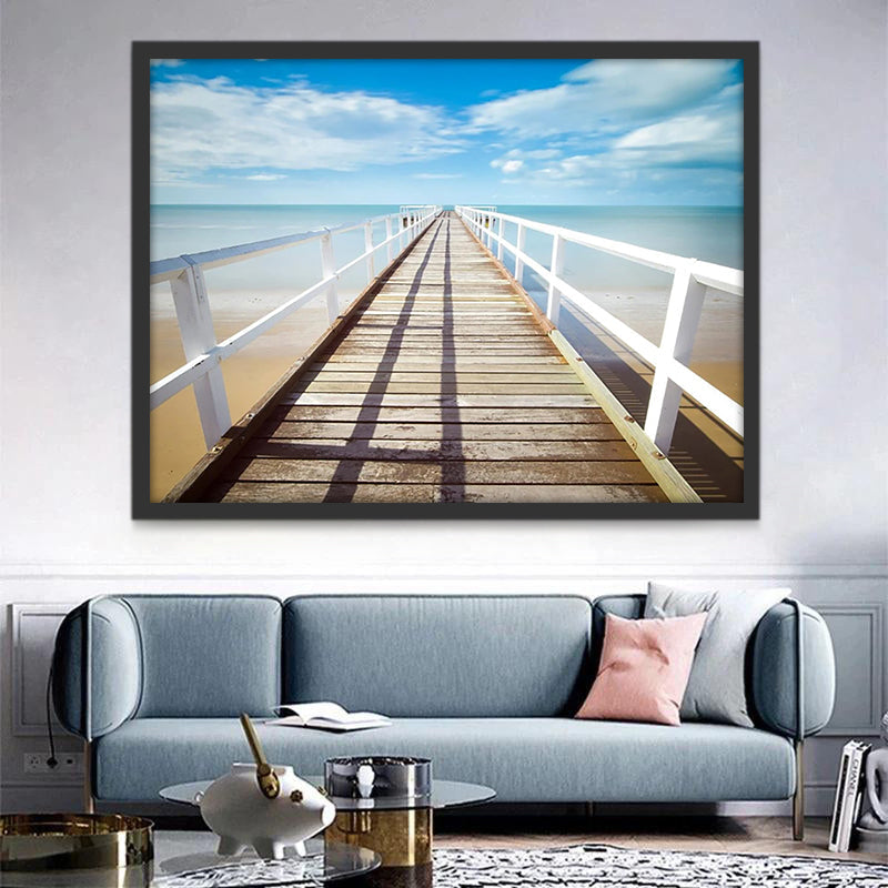 Puente Largo de Madera sobre el Mar Pintar por Números