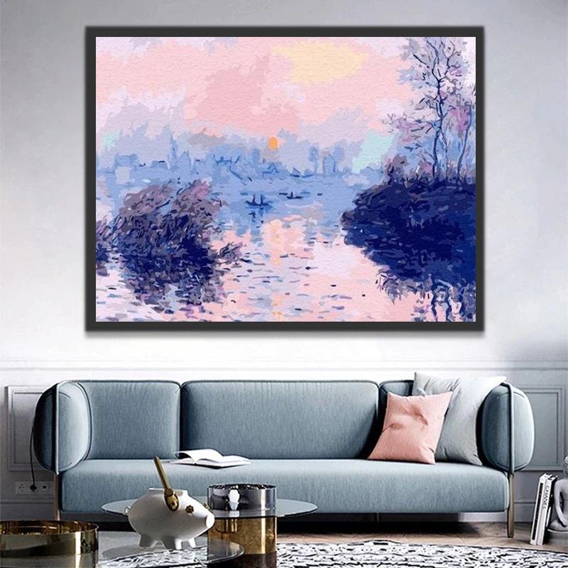 Puesta del Sol de Claude Monet Pintar por Números
