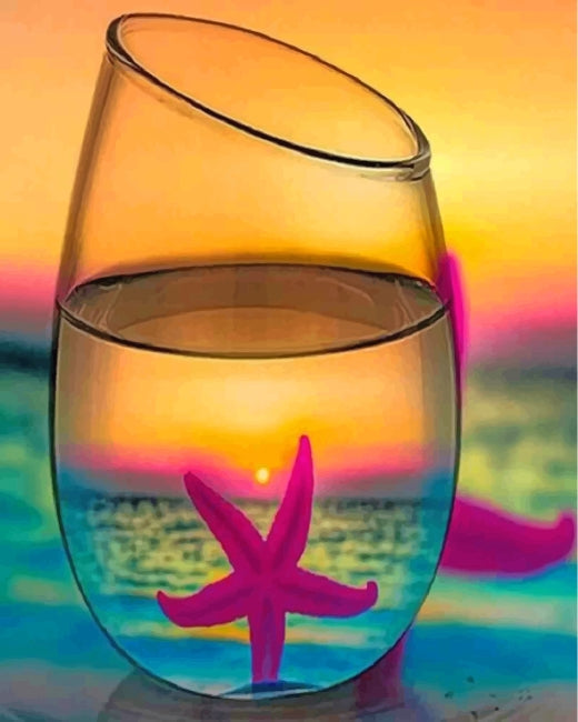 Puesta del Sol en Botella sobre Arena Pintar por Números