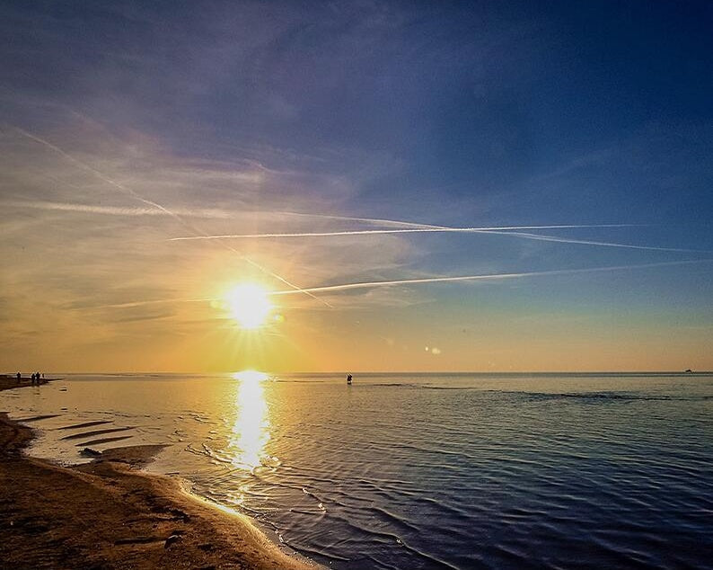 Puesta del Sol sobre el Mar en la Playa Pintar por Números