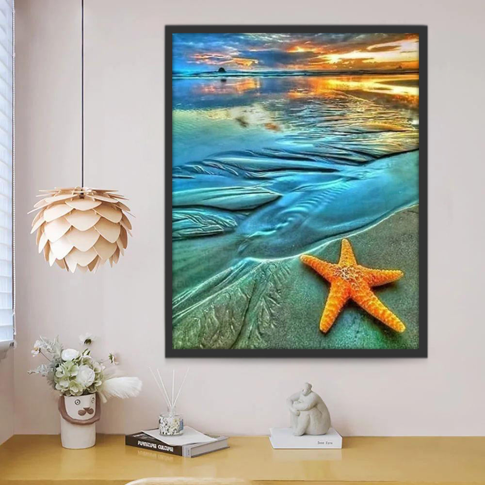 Puesta del Sol y Estrella de Mar Pintar por Números