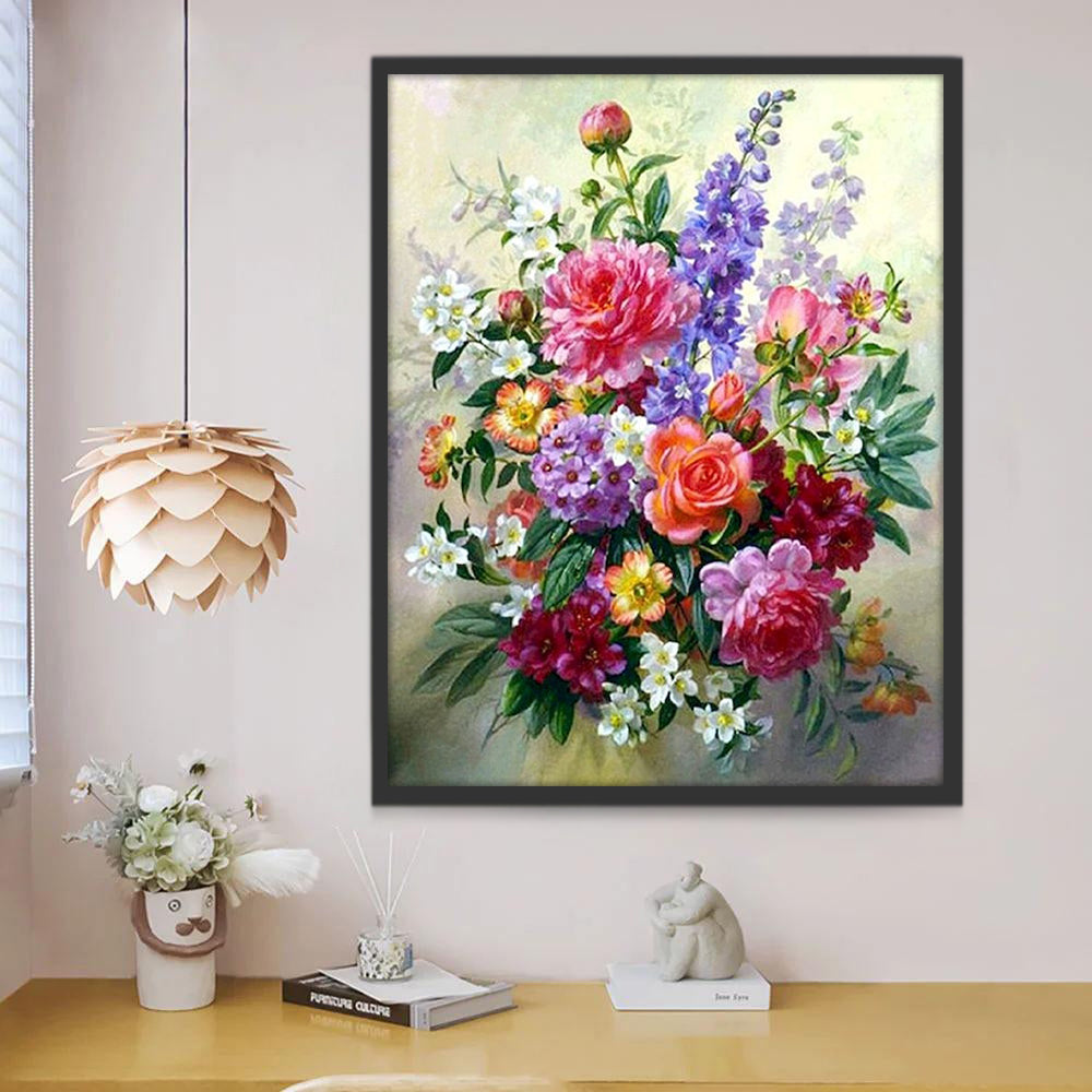 Ramo Bonito de Flores de Colores Diferentes Pintar por Números