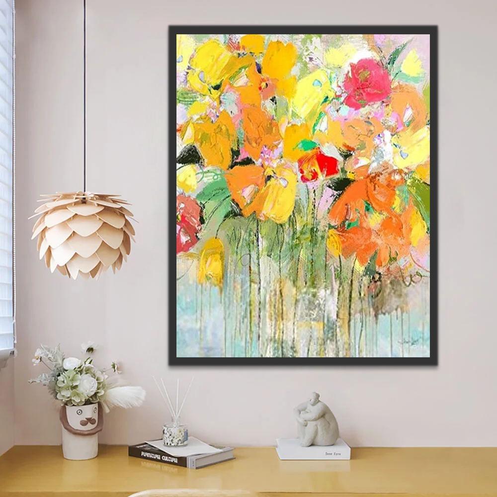 Ramo de Flores en Estilo Abstracto Pintar por Números