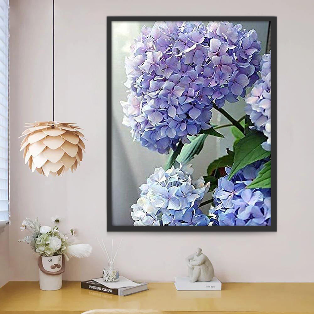 Ramo Hermoso de Hortensias Moradas Pintar por Números