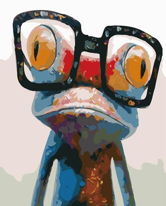 Rana Azul con Gafas Negras Pintar por Números