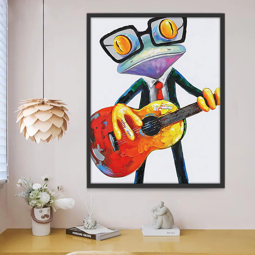 Rana con Gafas Tocando Guitarra Pintar por Números