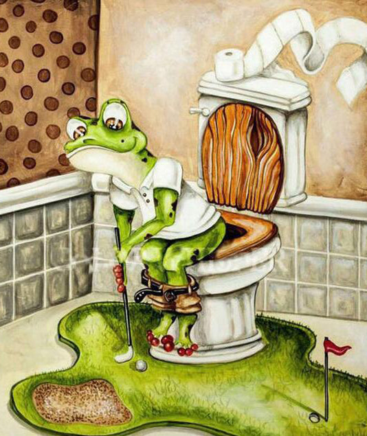Rana Jugando al Golf en el Baño Pintar por Números