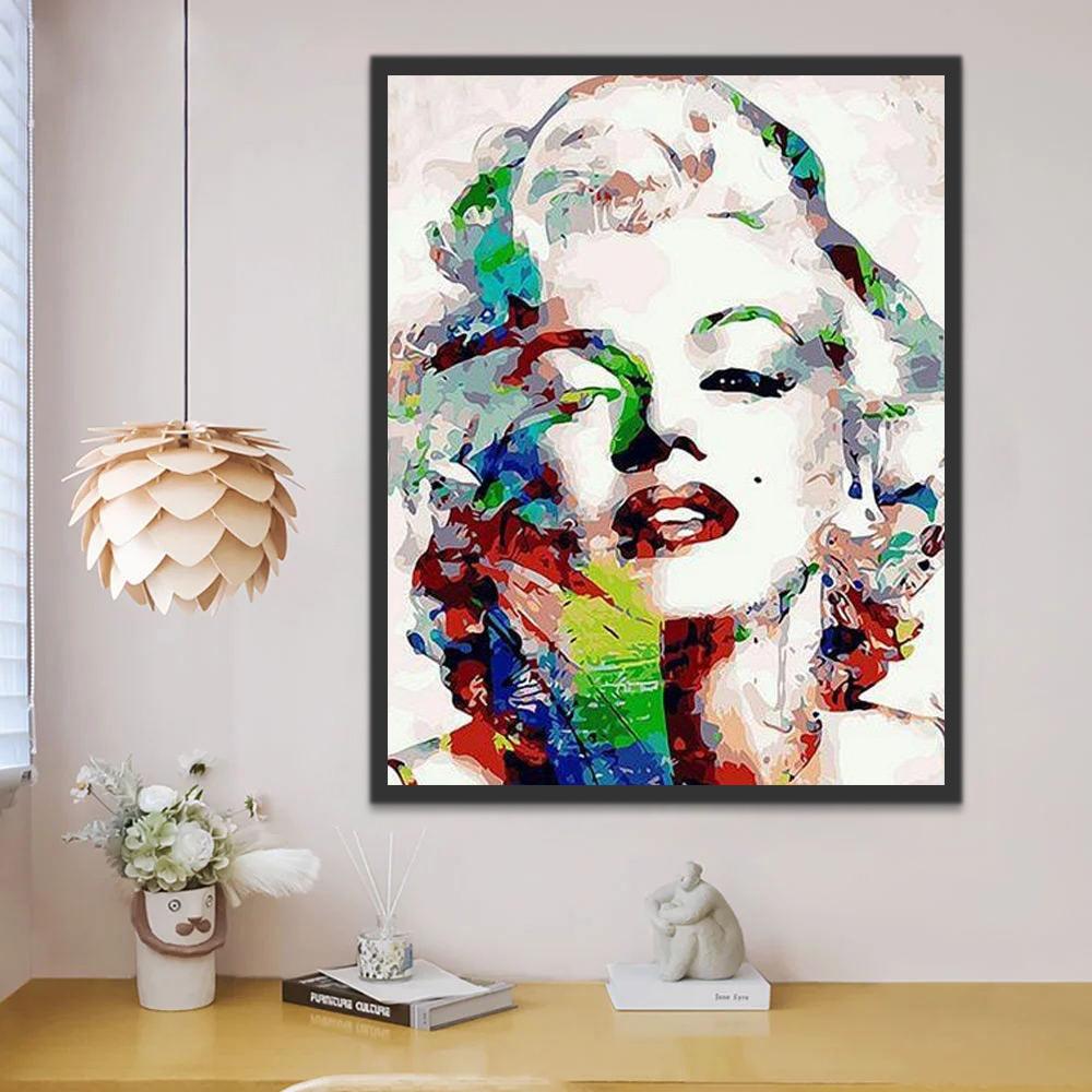 Retrato Artístico de Marilyn Monroe Pintar por Números