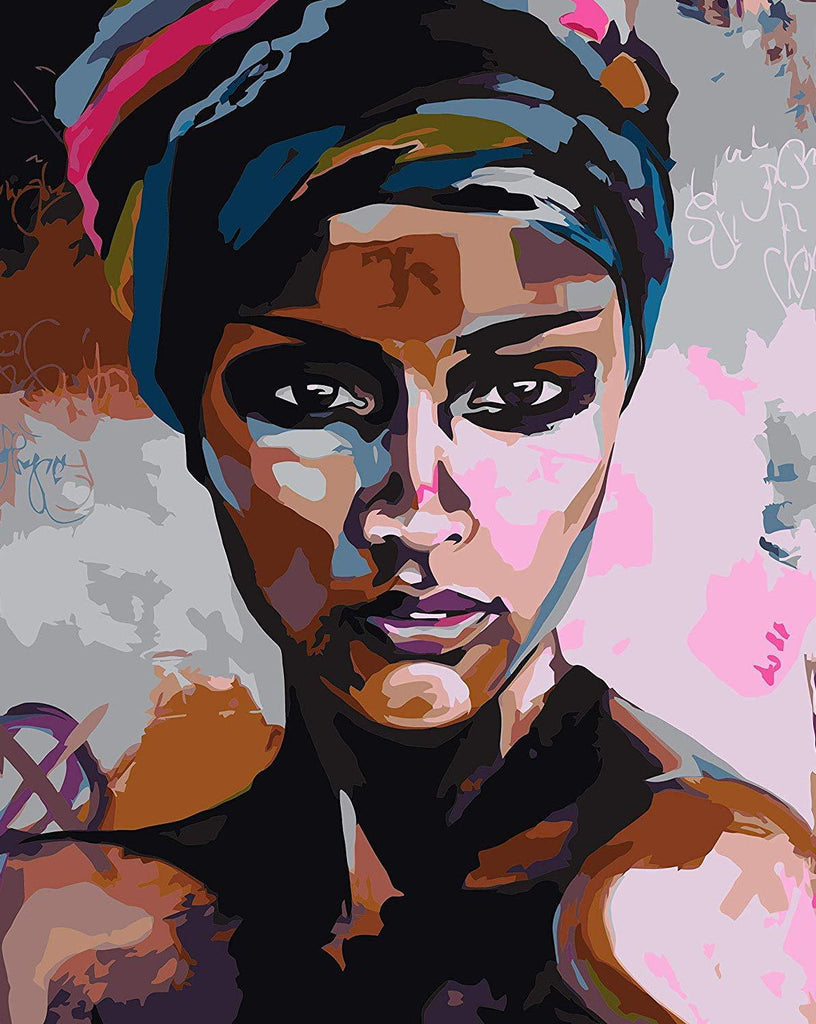 Retrato Colorido de Mujer Morena Pintar por Números