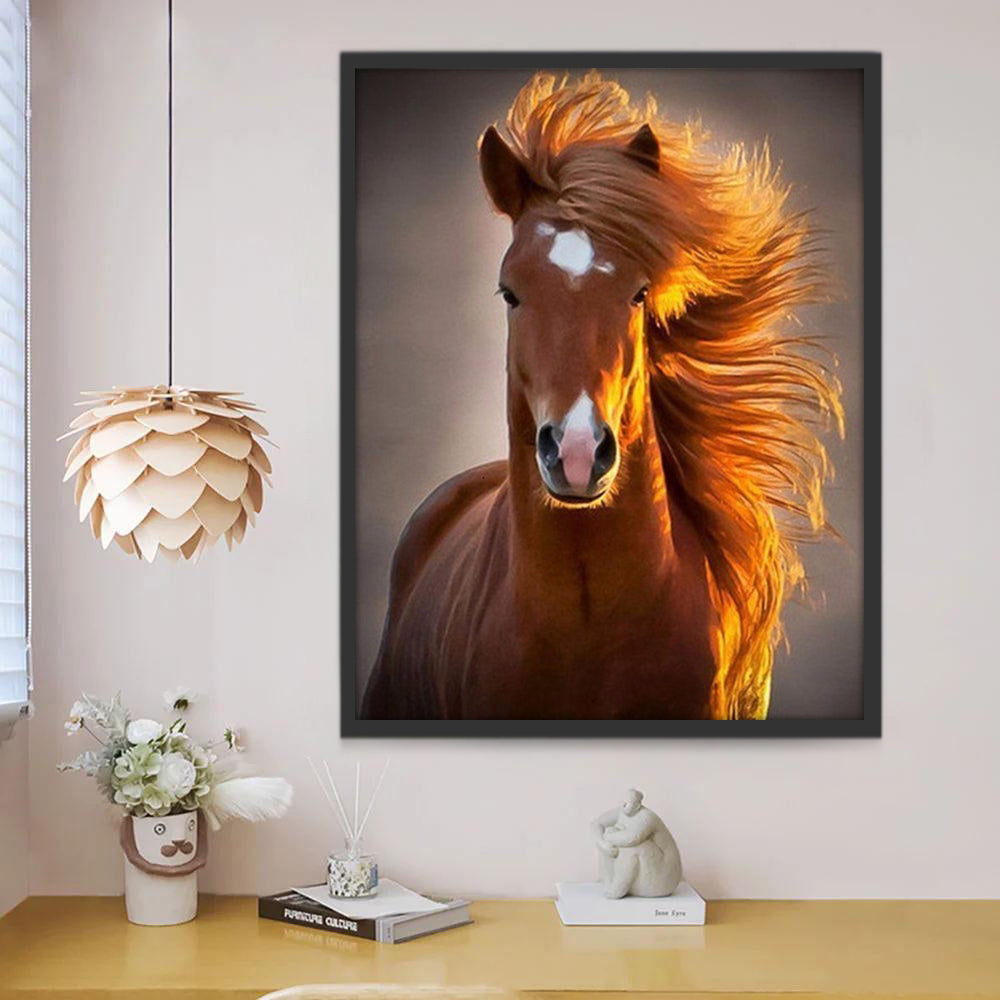 Retrato de Caballo Marrón Pintar por Números