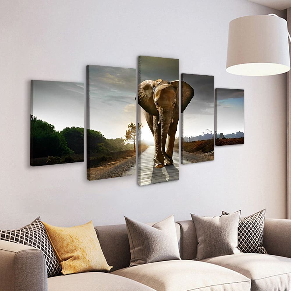 Retrato de Elefante 5 Partes Pintar por Números