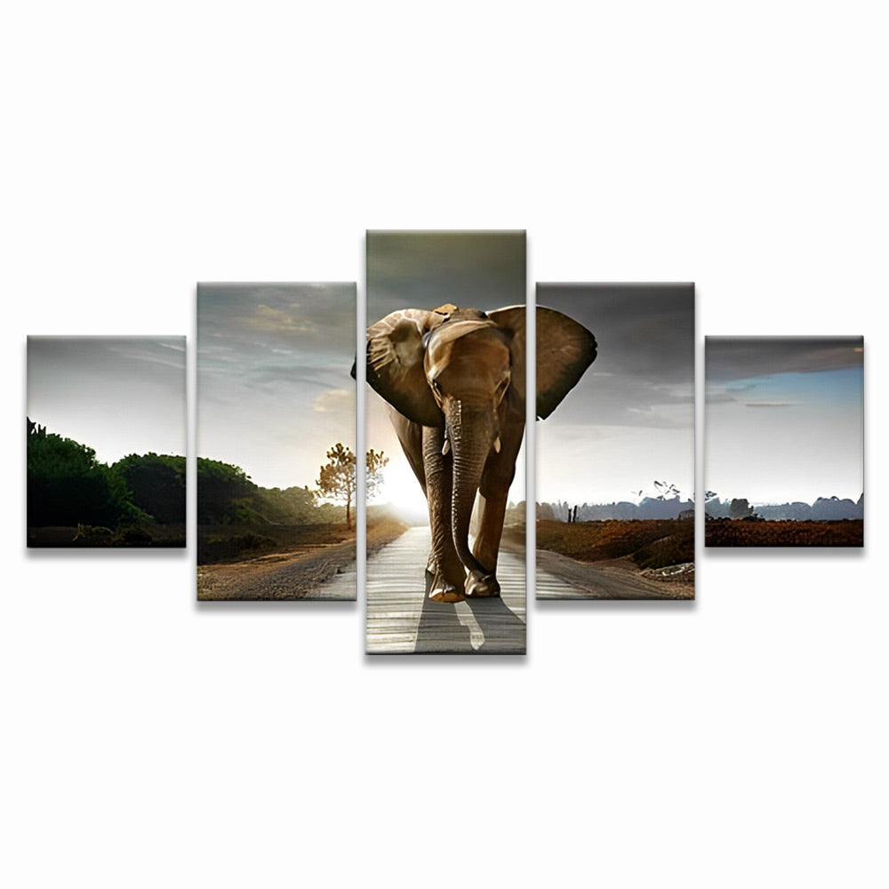 Retrato de Elefante 5 Partes Pintar por Números