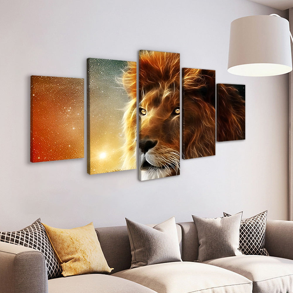 Retrato de León 5 Partes Pintar por Números