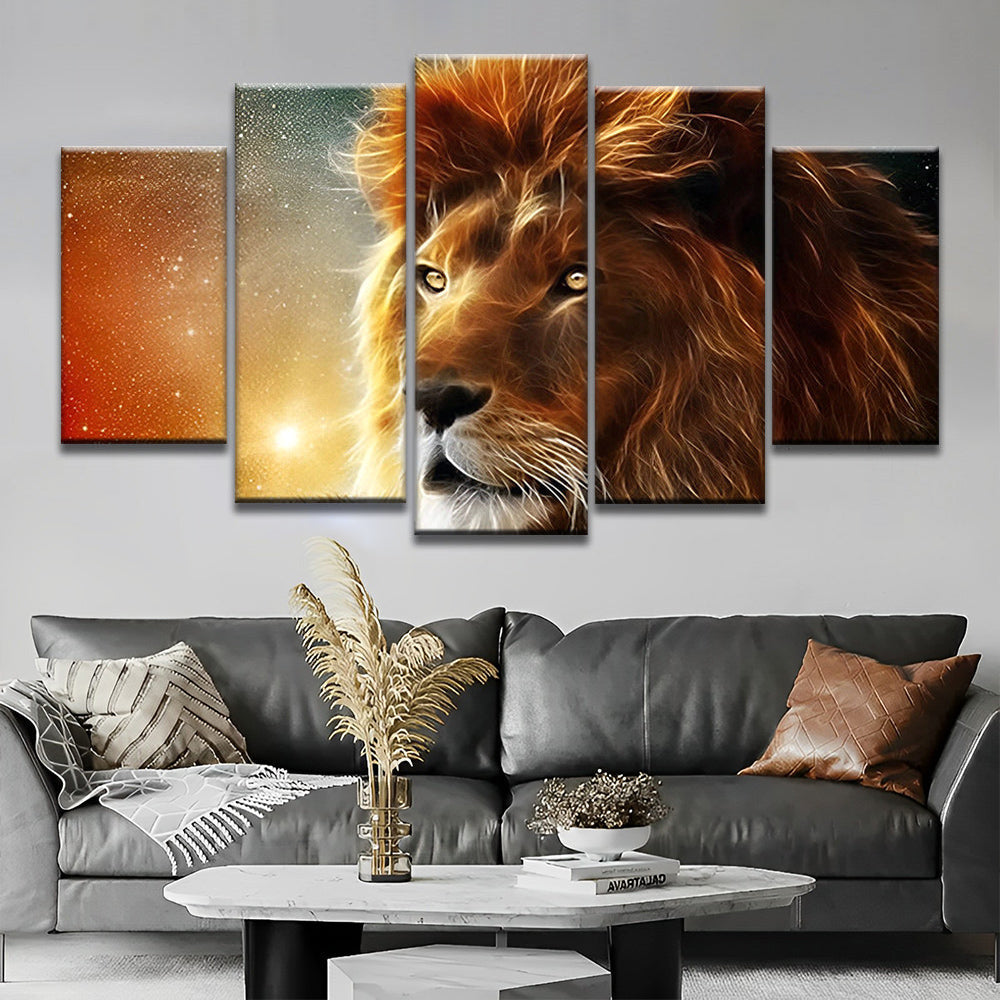 Retrato de León 5 Partes Pintar por Números