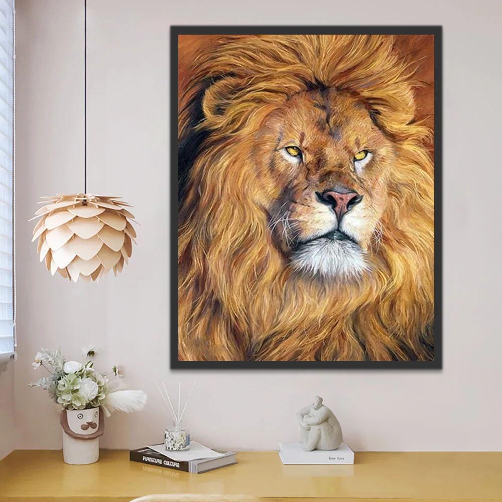 Retrato de León en la Naturaleza Pintar por Números