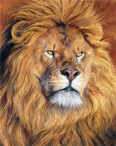 Retrato de León en la Naturaleza Pintar por Números
