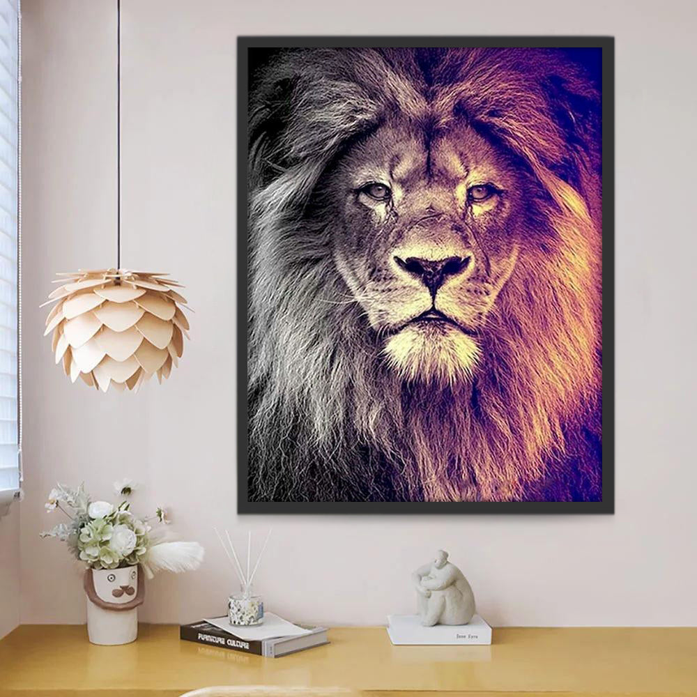 Retrato de León Real Pintar por Números