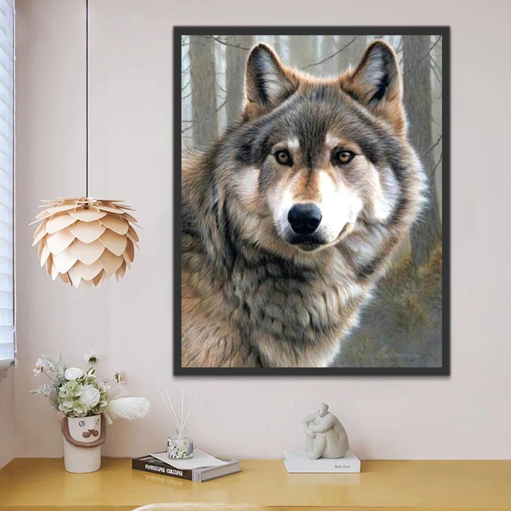 Retrato de Lobo en Bosque Pintar por Números