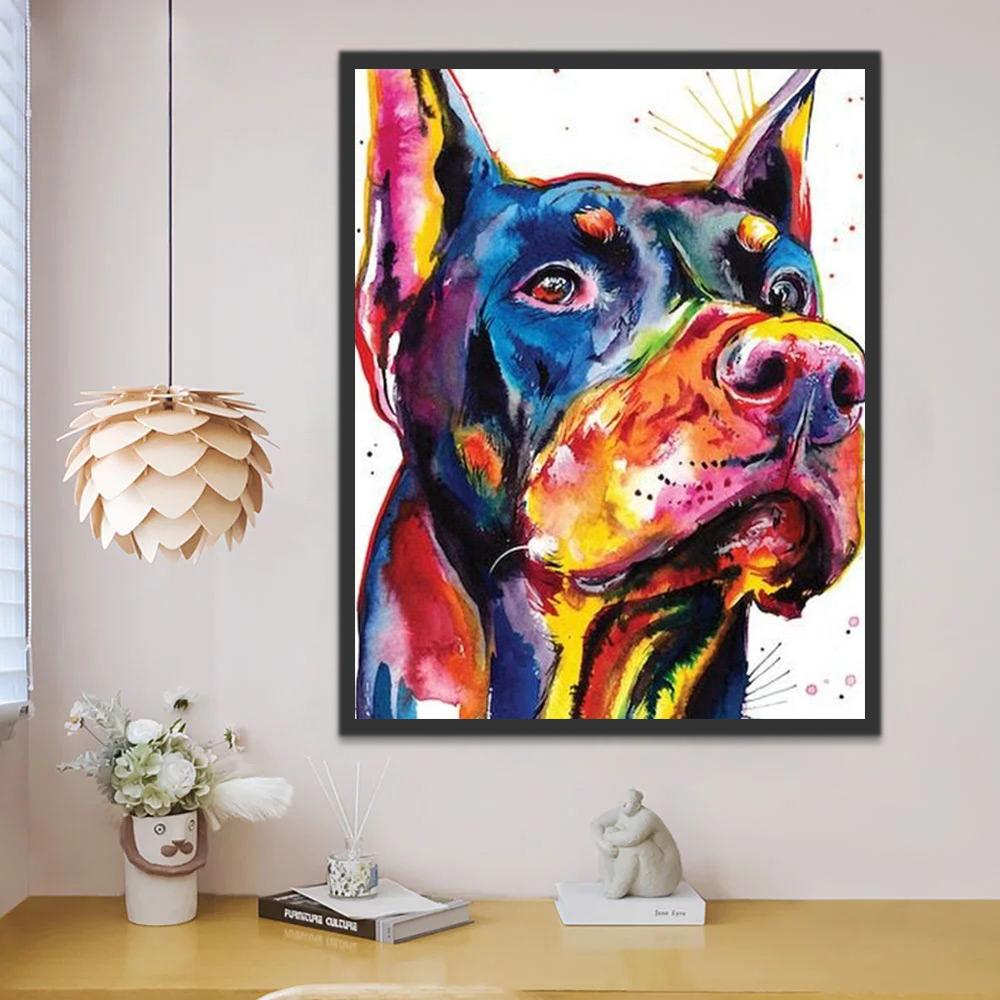 Retrato de Perro Colorido Pintar por Números