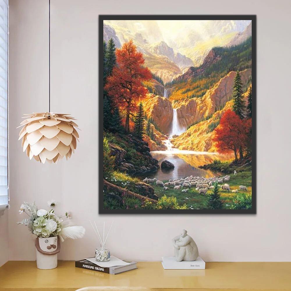 Río y Rebaño en el Valle Pintar por Números