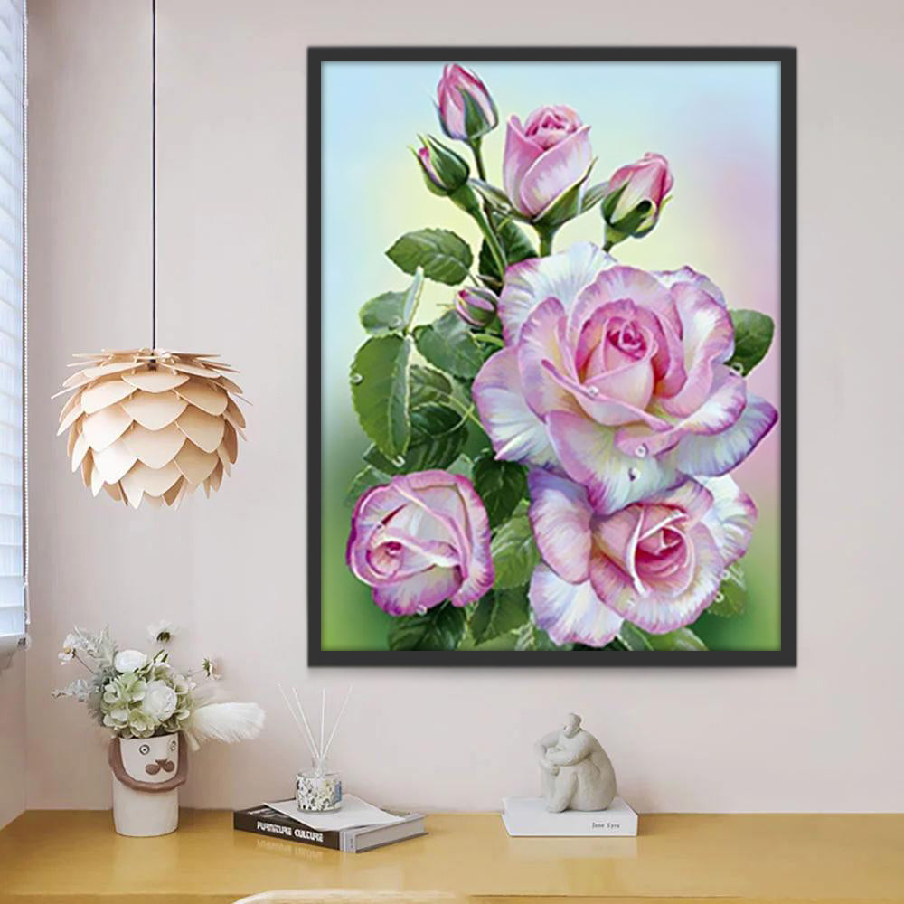 Rosas Hermosas con el Fondo Difuso Pintar por Números