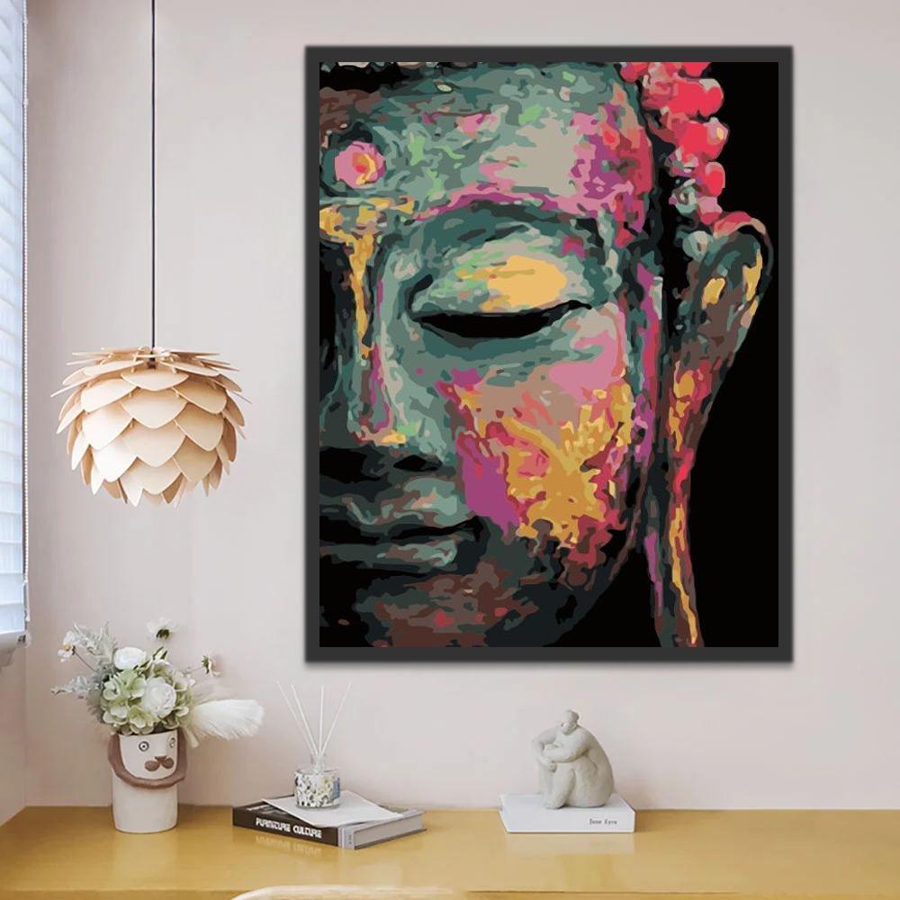 Rostro Colorido de Buda Pintar por Números