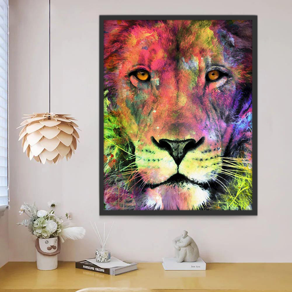 Rostro de León Colorido Pintar por Números