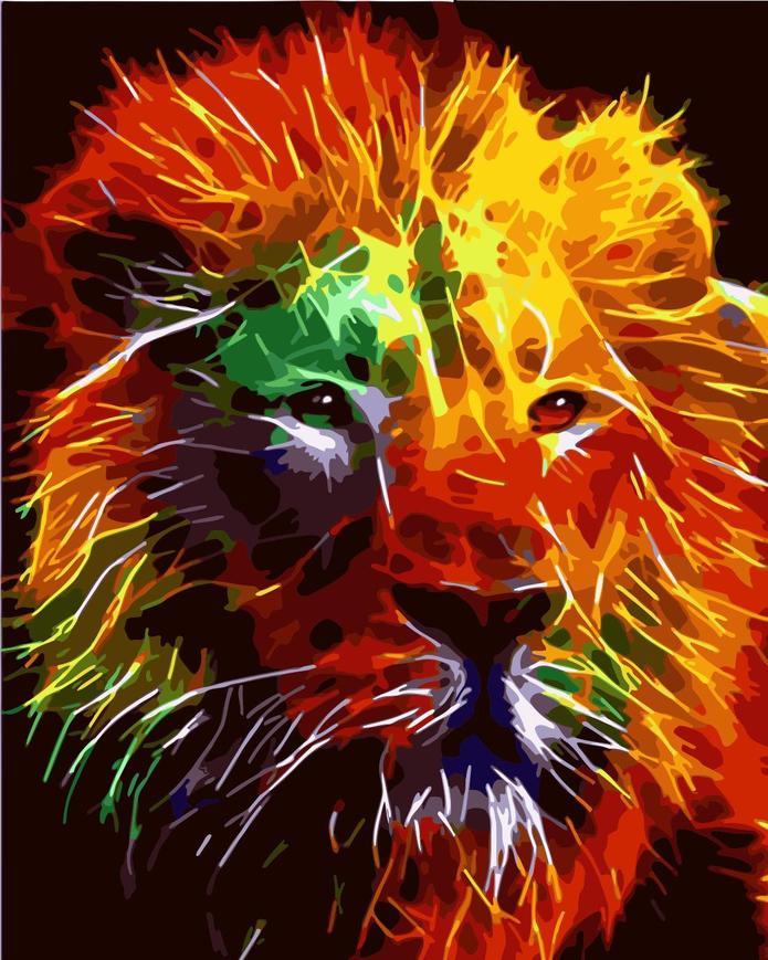Rostro de León Colorido Pintar por Números