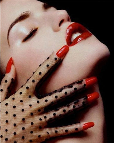 Rostro de Mujer de Labios Rojos Pintar por Números